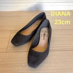 DIANA ダイアナ スエード フラットパンプス ネイビー 23cm