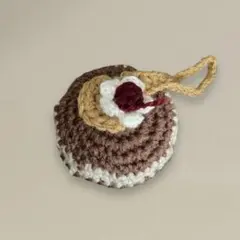 ハンドメイド ポーチ AirPodsケース 編み物 小物入れ 毛糸 パンケーキ