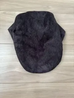 【値下げ】帽子 ダークグレー スエード風 ベレー帽