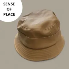 SENSE OF PLACE フェイクレザーバケットハット ベージュ