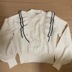 INGNI フリル付きアイボリーセーター