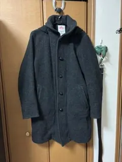 DANTON フード付きダークグレーコート