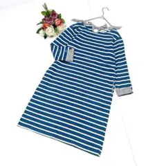 アフタヌーンティーワードローブ（MR）七分袖ひざ丈ワンピース ボーダー リボン