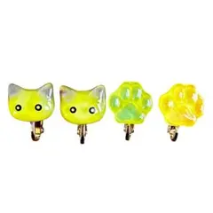 【2セット】猫×肉球のイヤリング（ハンドメイド）