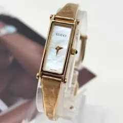 美品 グッチ GUCCI 1900 スクエア バングルウォッチ 腕時計 K114