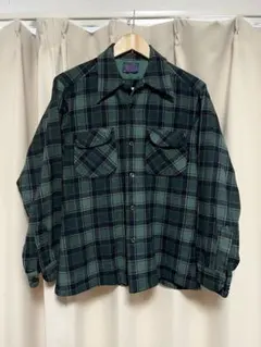 70s USA製 Pendleton ボードシャツ M 緑のサムネイル