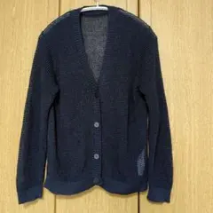 黒　Lサイズ　無印良品ヘンプ混メッシュVネックカーディガン