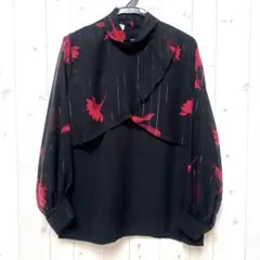 Vintage used 80s 90s 薔薇　花柄　ブラウス　トップスのサムネイル