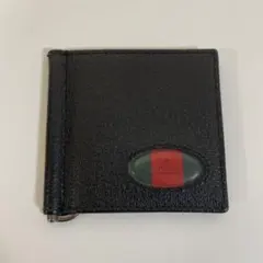 GUCCI ブラック レザー マネークリップ
