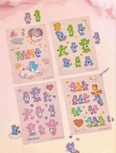 ケアベア CareBears 40周年 シール ステッカー 4枚 4種類 セットのサムネイル