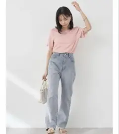 新品【earth music&ecology】シャーリングジャガード ブラウス