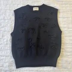 ユナイテッドアローズ フラワーモチーフ ノースリーブ ニットベスト