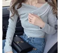 GRL グレイル 3Wayドレープカシュクールトップス [dk1261] グレー