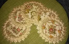 西ドイツの花柄刺繍コースター5枚