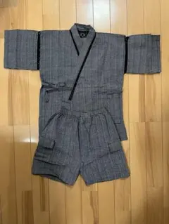 120㎝ グレー系 甚平 綿素材