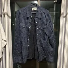 ワコマリア　The Guilty Parties ネイビー ドット柄シャツ