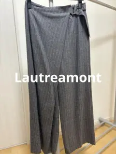 Lautreamont ウール ストライプ ラップスタイル パンツ キュロット