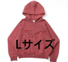 【RED/Lサイズ】bless u pigment zip hoodie BLESS U pigment zip hoodie レッド ジップ パーカー