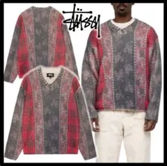 た*ー様 Stussy MIXED PRINT ALPACA SWEATER ニ - メルカリ