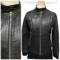 ライダースジャケット 黒 スタンドカラー ビンテージ