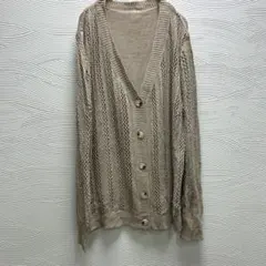 SHEIN✨透かし編み ニットカーディガン ベージュ系✨Mサイズ