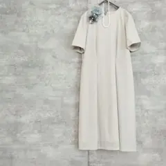 極美品自由区 半袖ワンピース セレモニー フォーマル オンワード M グレージュ