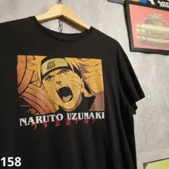 US古着 ナルト アニメTシャツ 黒 L 00s 疾風伝 希少 キャラ