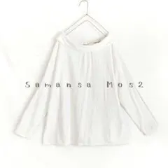 【サマンサモスモス＊SM2】ロール衿後ろリボンブラウス 襟付きプルオーバー 長袖