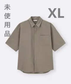 【未使用品】GU ドライフライフロントシャツ　ブラウン　XLのサムネイル