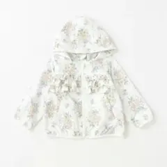 【新品】プティマイン 撥水加工 花柄ウィンブレ パーカー 80