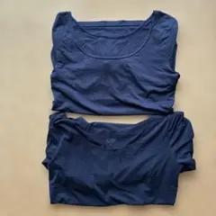 ユニクロ　ヒートテックUネックT/8分袖　S