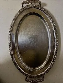 希少品 シルバー インド製 金属トレイ 骨董品 アンティーク 大判