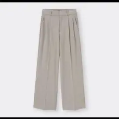美品✨GU タックワイドパンツ　グレージュ　Mサイズ