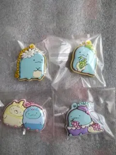 すみっコぐらし とかげ(ねこ) ラバーマスコット 4点セット