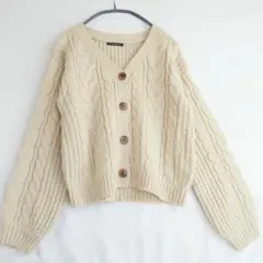 INGNI ベージュ ケーブルニット カーディガン レディース