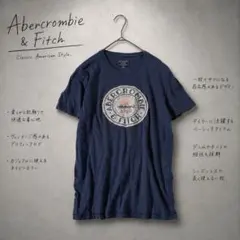 R3771【アバクロンビーアンドフィッチ】ロゴ半袖Tシャツ 綿100% 紺 XSのサムネイル