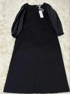 新品♡23区　黒　コットンツイルジャージコンビワンピース　38 M インナー付き