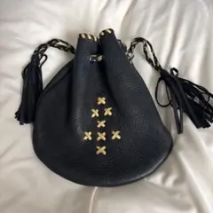希少 MYKA ハンドメイド ムースハイド レザー 巾着バッグのサムネイル