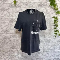 【f60】【リーボック】ブラック 半袖Tシャツ ポケット付き　シンプル【L】のサムネイル