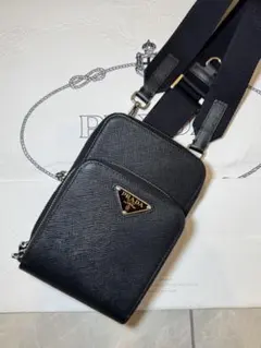 【超美品】PRADAサフィアーノレザーショルダーバッグ