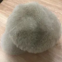 ベージュ ファー ベレー帽 Mサイズ