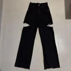 Chico デニムパンツ ブラック カットアウトのサムネイル