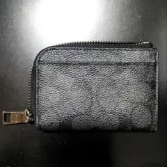 COACH ジップ キー ケース☆シグネチャー キャンバス☆レザー☆