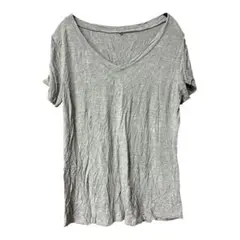 グレー 半袖 Tシャツ Mサイズ無地 トップス レディース 古着 一点もの 限定