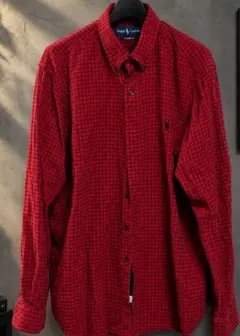 Ralph Lauren ネルシャツ チェック柄 レッド XL