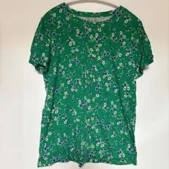 LOFT ロフト 花柄 半袖カットソー Tシャツ グリーン コットン100% Mのサムネイル