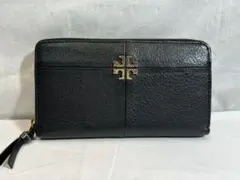 TORY BURCH トリーバーチ ラウンドジップ 長財布 ブラック レザー
