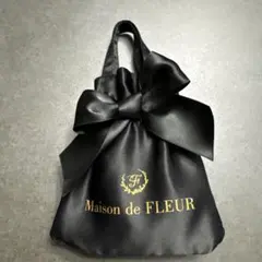 Maison de FLEUR リボン付きエコバッグ ブラック