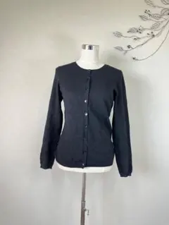 CASHMERE レディース ニット カーディガン ブラック L 【c0343】