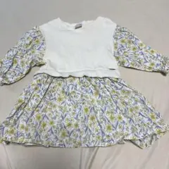 petit main 花柄ワンピース 80